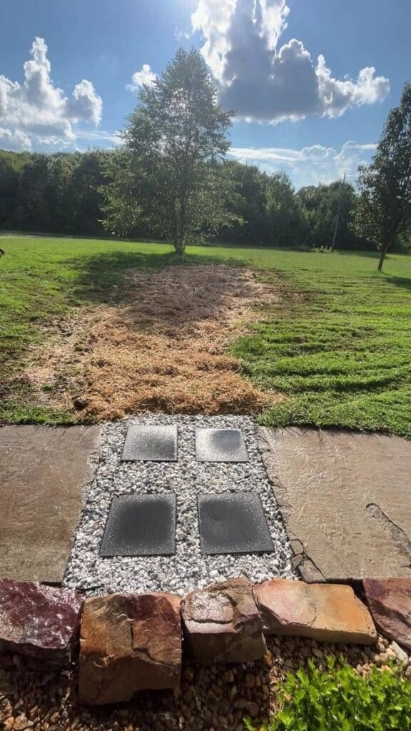 Restored yard after a completed septic system installation in Alabama