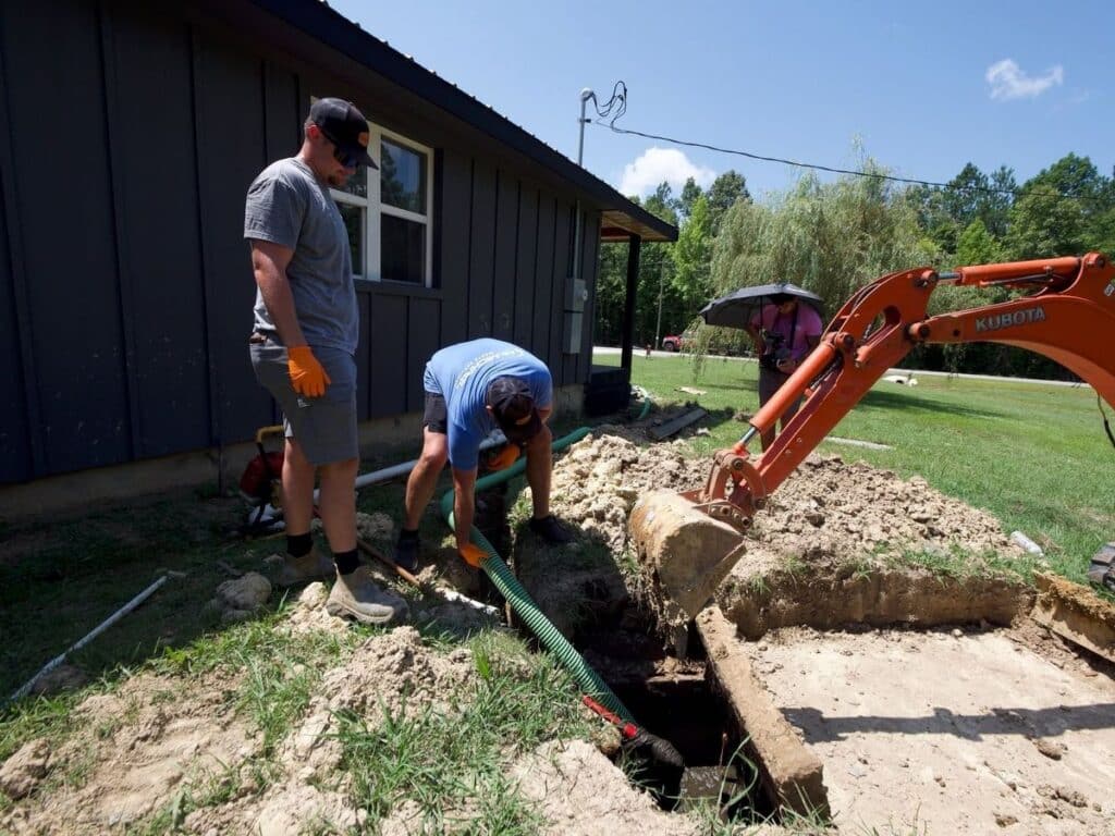 McMichael Waste Services crew installing a septic system in Alabama