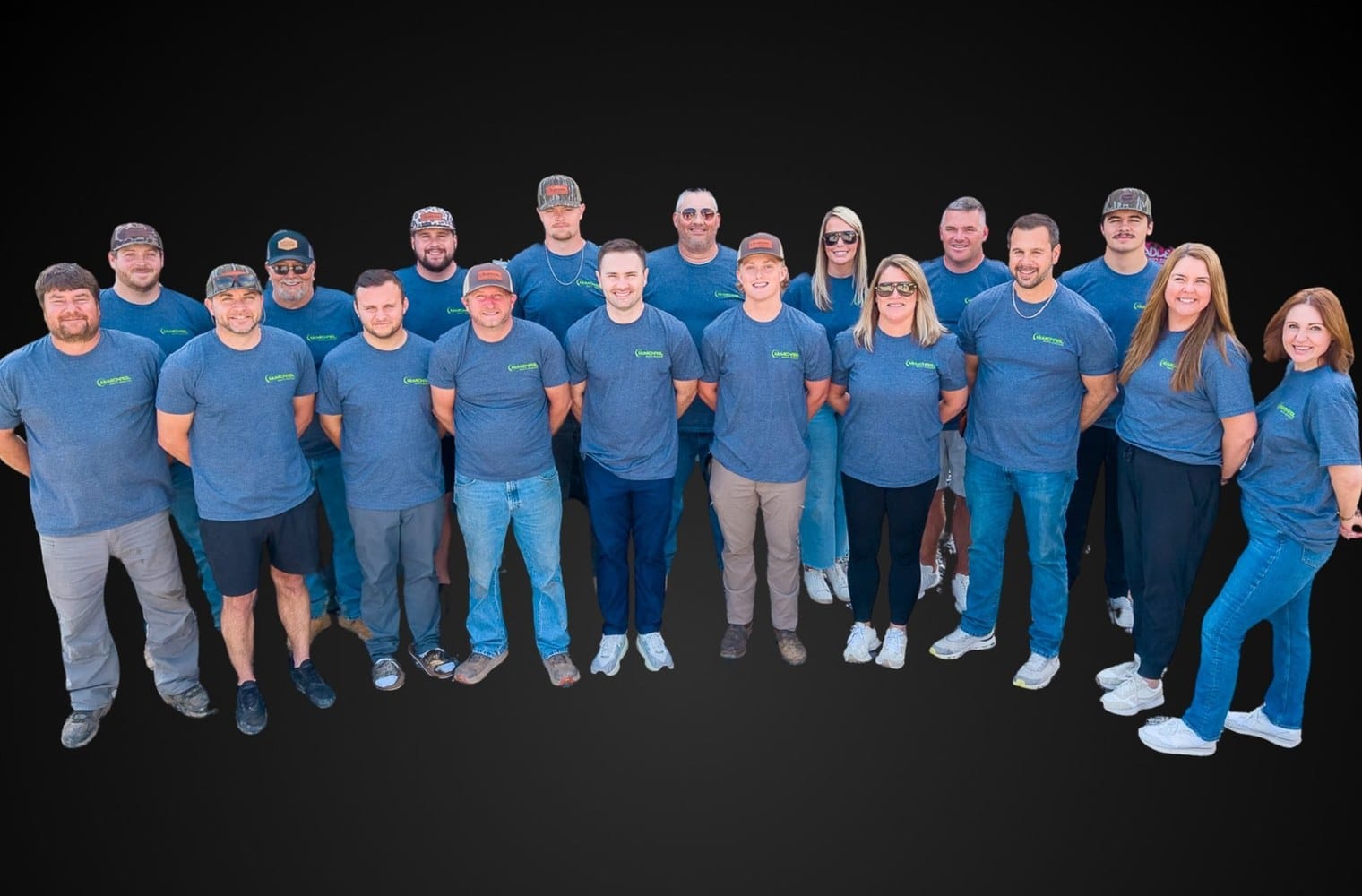 The McMichael Waste Services team in company shirts
